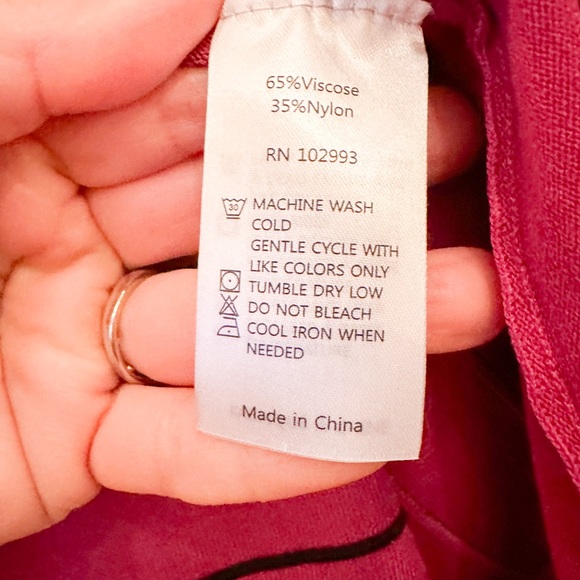 Prabal Gurung off the shoulder, drop waist, knit dress. Berry with black accents - Picture 7 of 8